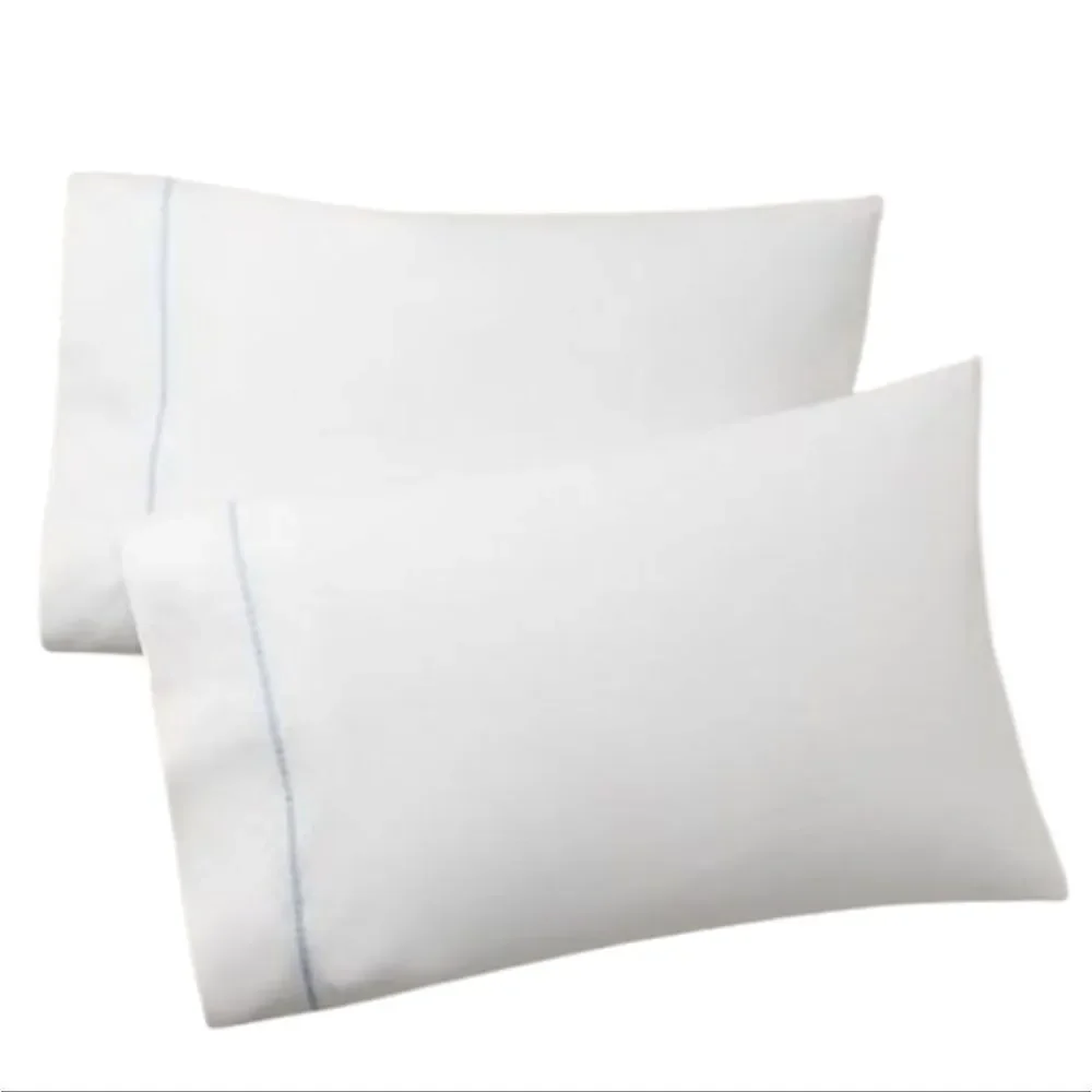 NWT Ralph Lauren Standard Pillow Cases Organic Cotton Palmer White Sky Blue